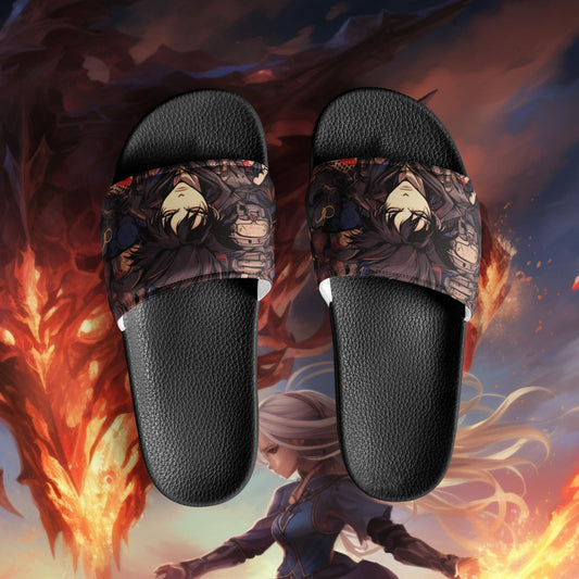 Blue Gray Anime Men’s Slides