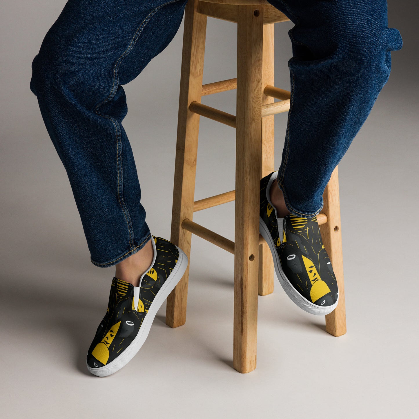 Black and Yellow Men’s Slip-ons