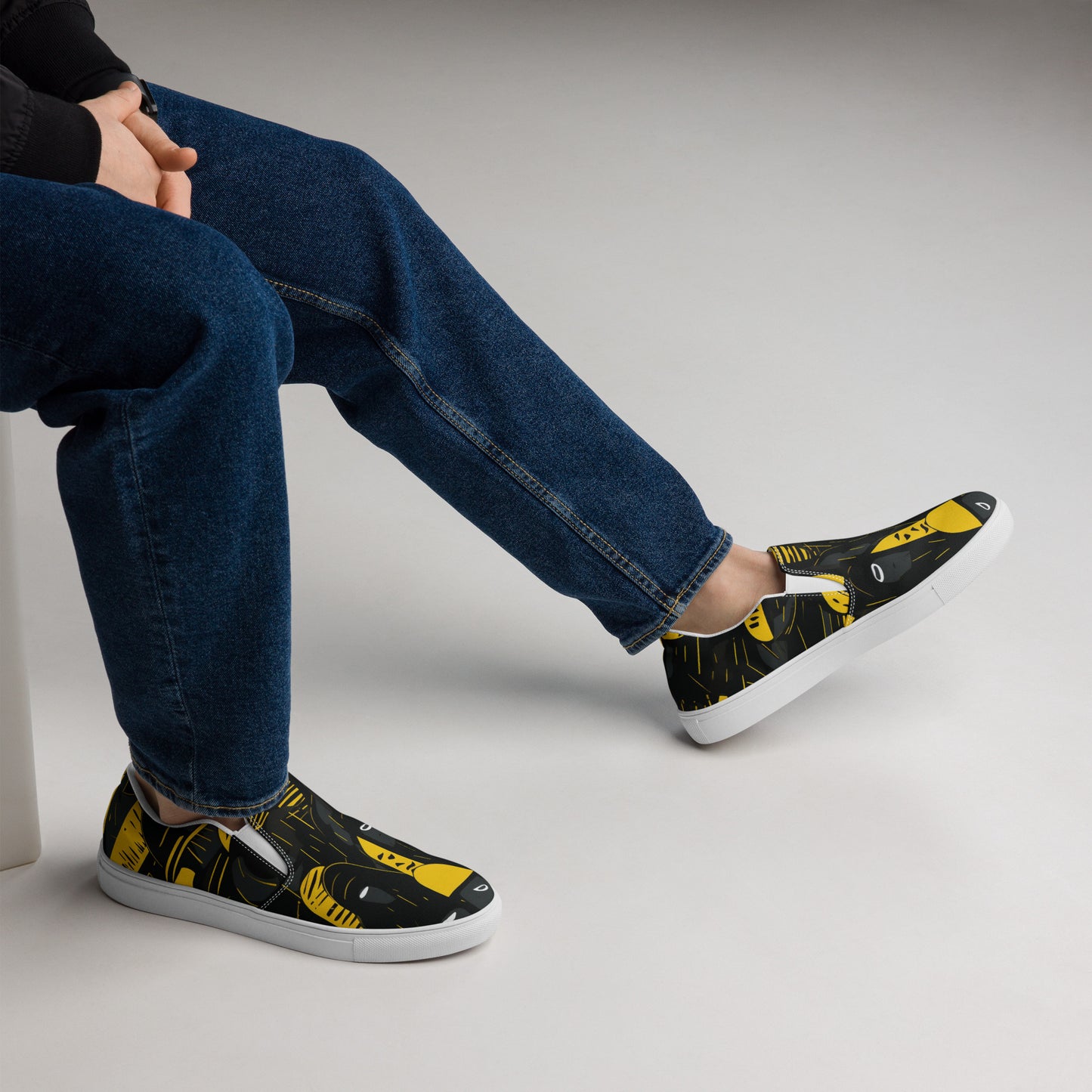 Black and Yellow Men’s Slip-ons