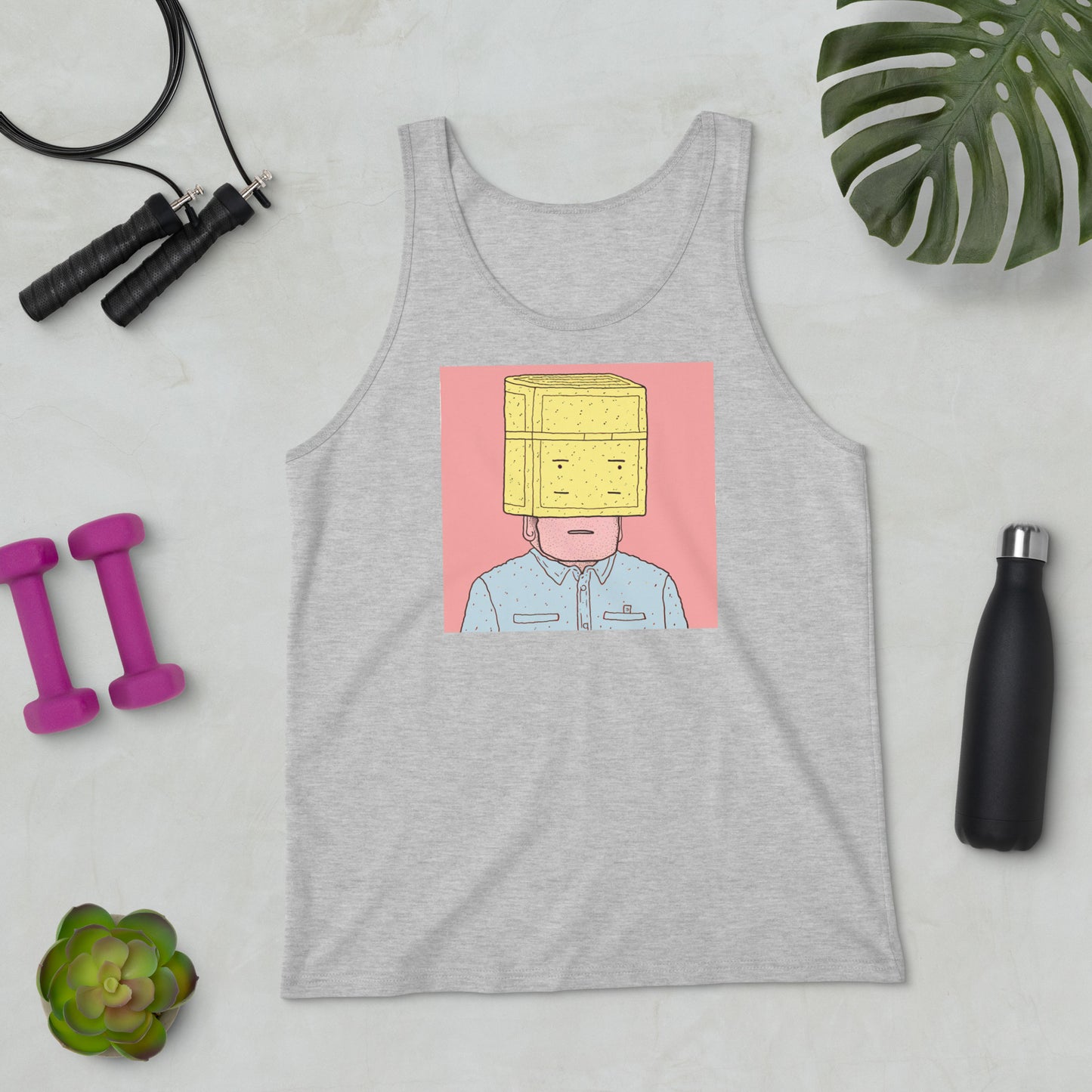 Man With Yellow Bag on Head Men's Tank Top