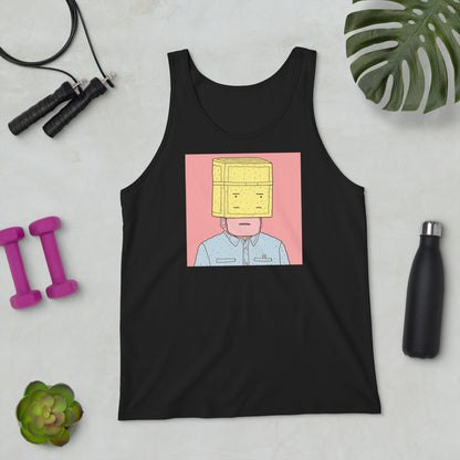 Man With Yellow Bag on Head Men's Tank Top