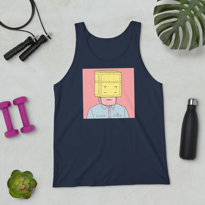 Man With Yellow Bag on Head Men's Tank Top