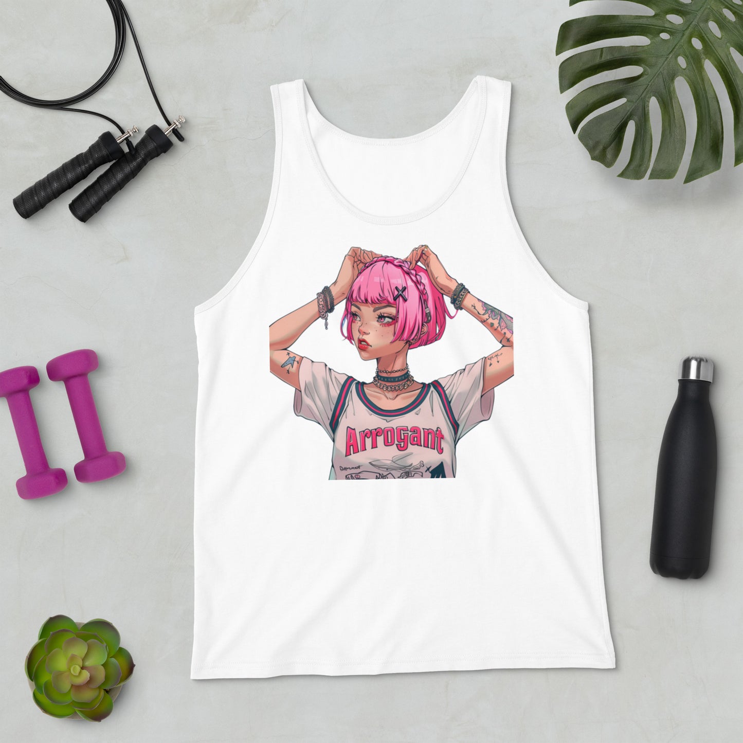 Arrogant Pink Typography Men's Tank Top