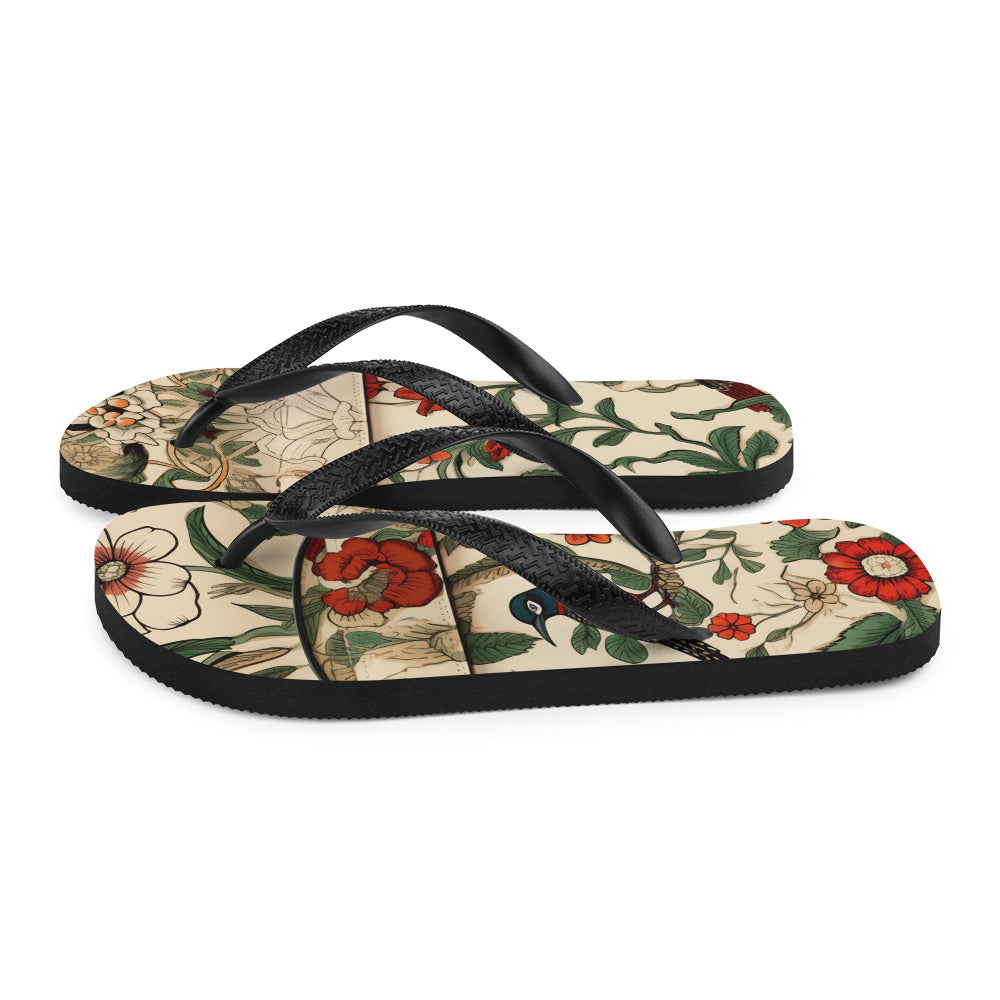 Bird Flower Flip-Flops