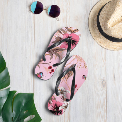 Pink Flower Flip-Flops