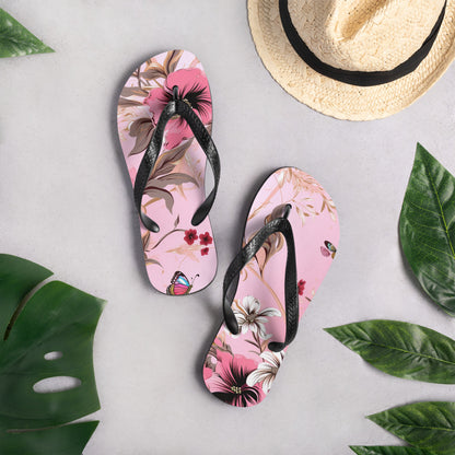 Pink Flower Flip-Flops