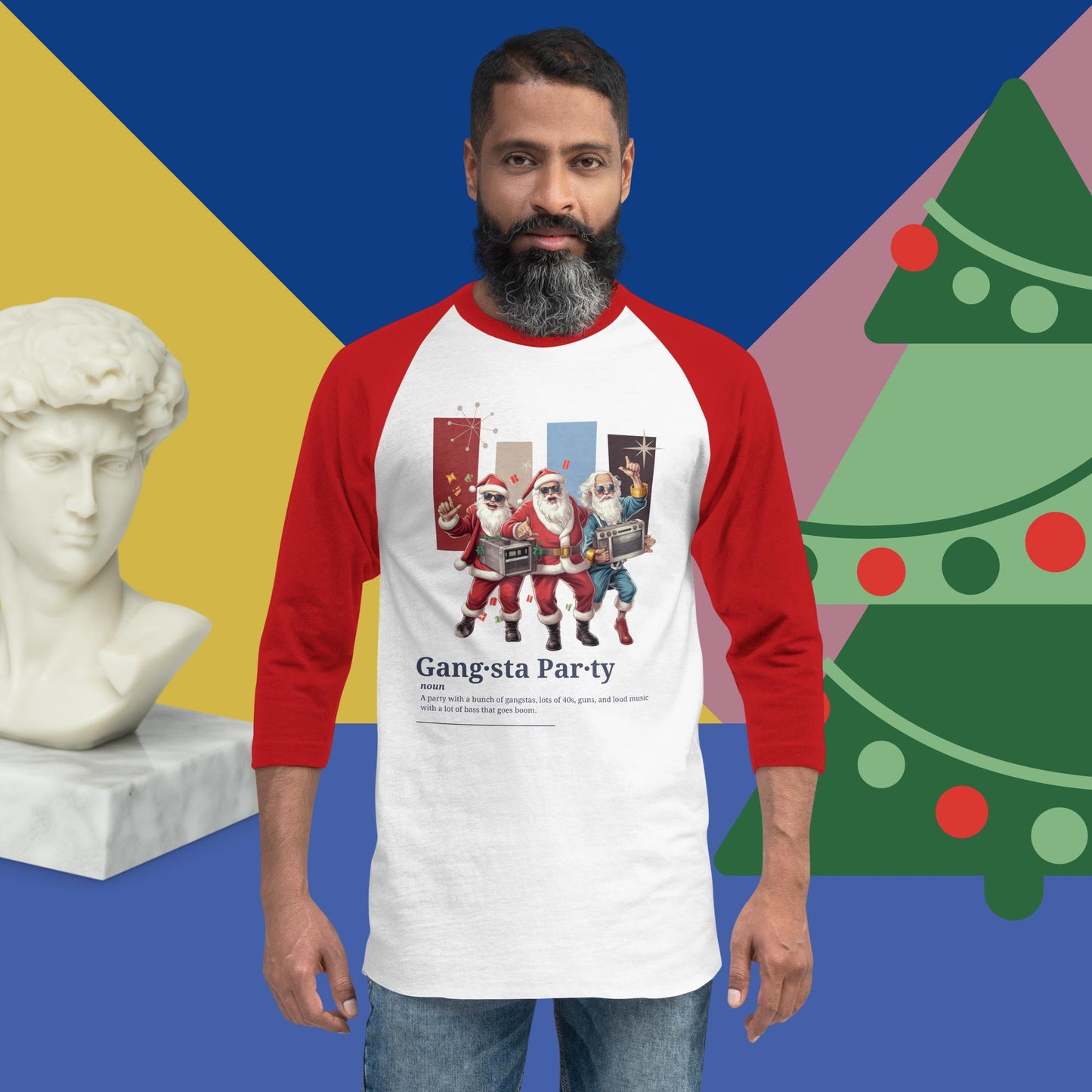 Santa Gang 3/4 Sleeve Raglan Shirt