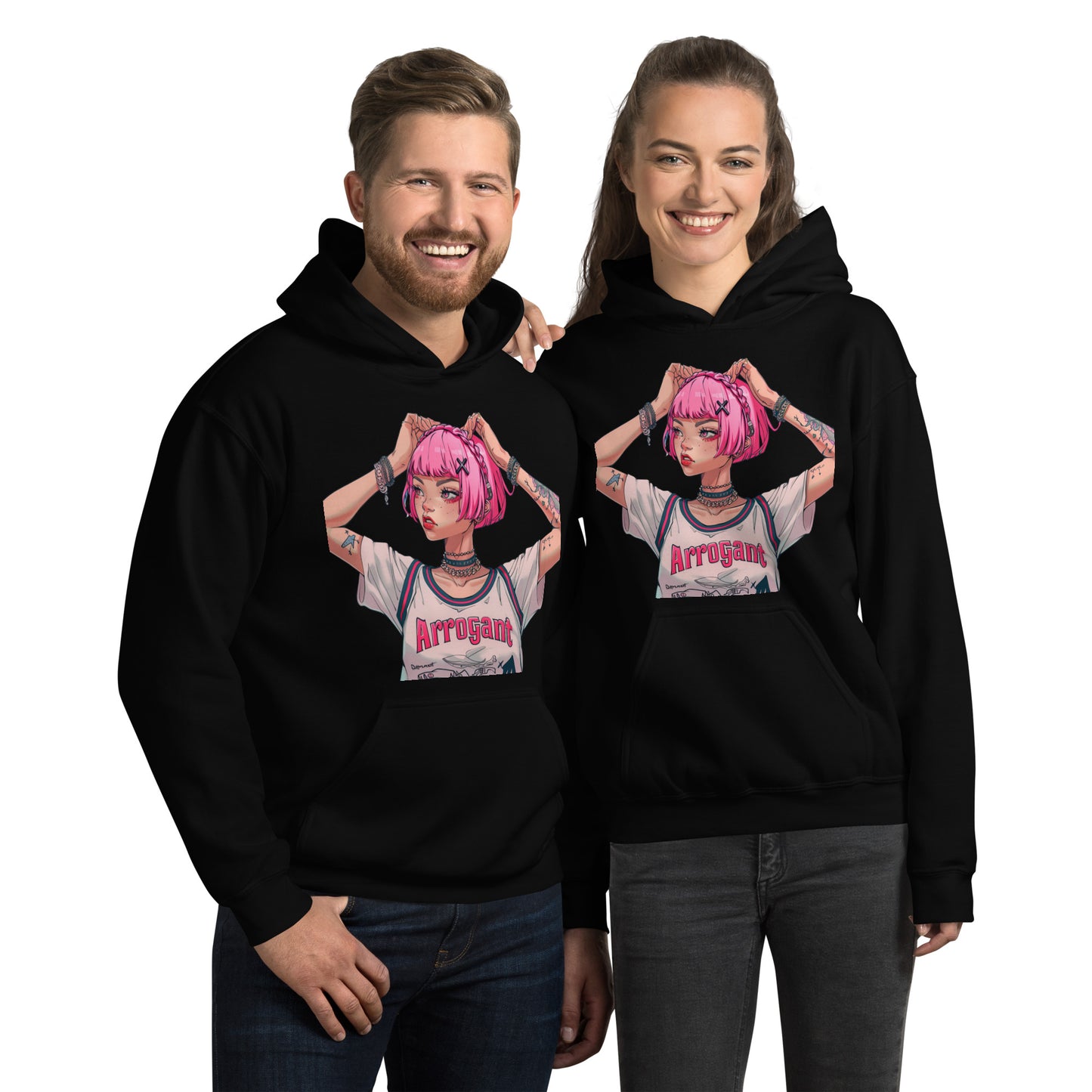 Arrogant Pink Typography Unisex Hoodie