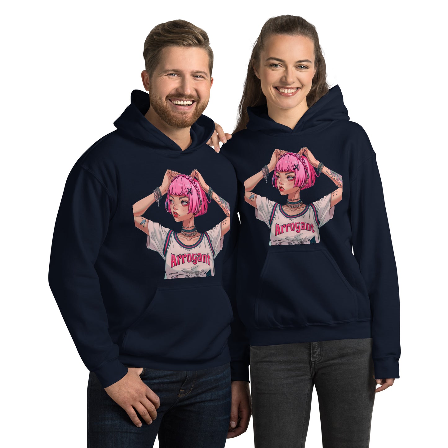 Arrogant Pink Typography Unisex Hoodie