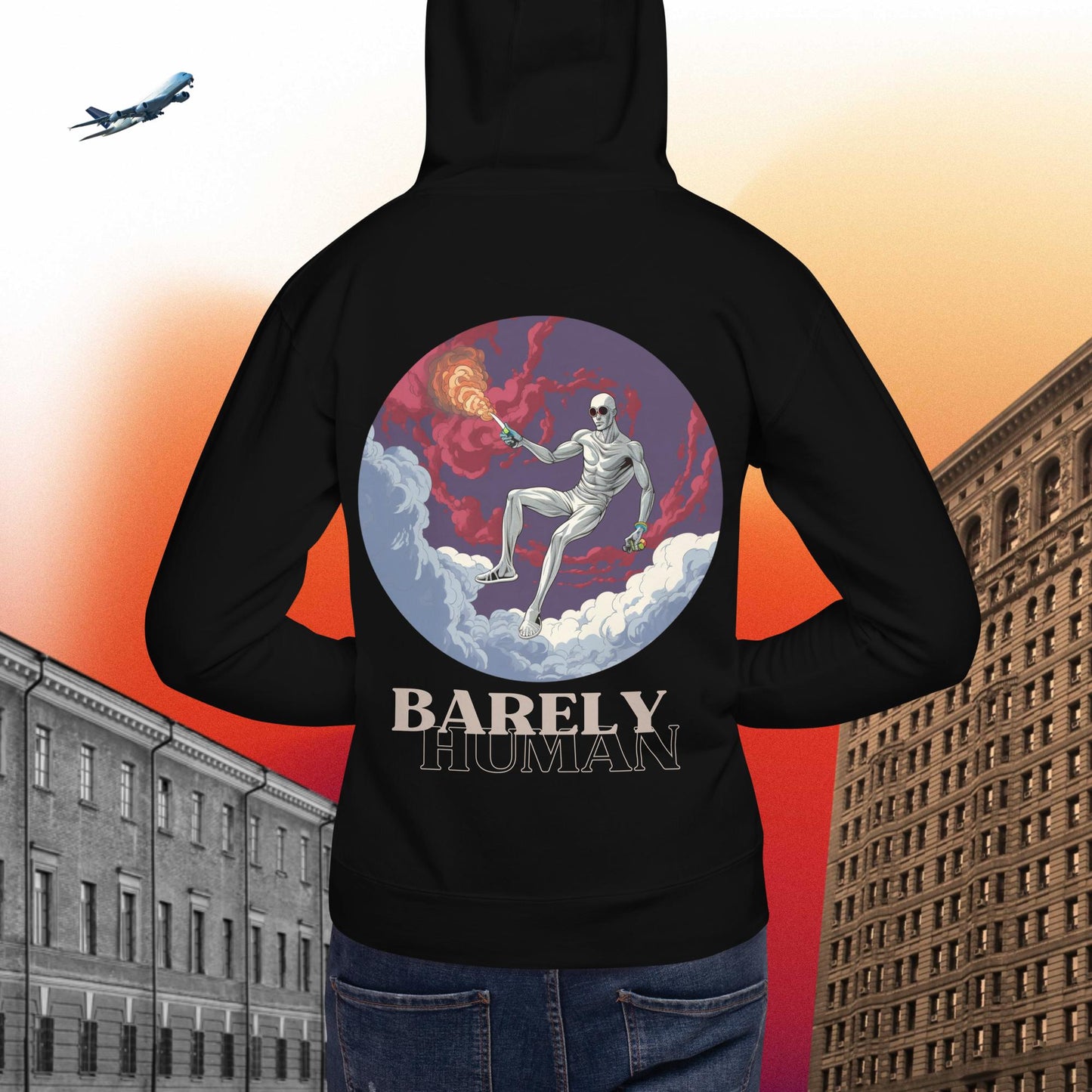 Barely Human Flame Hoodie