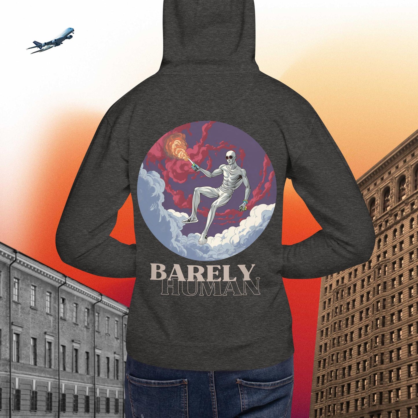 Barely Human Flame Hoodie