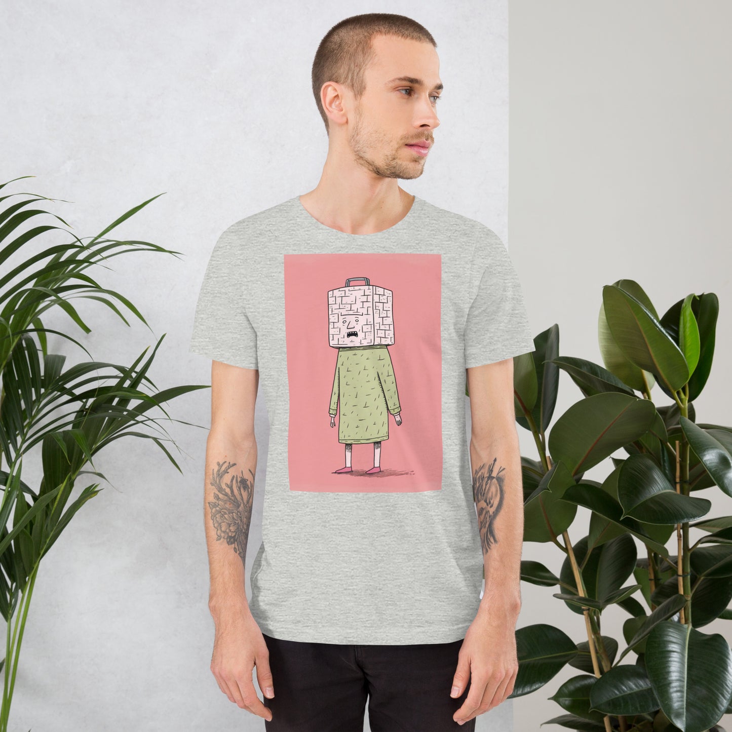 Man With White Bag on Head Unisex T-shirt