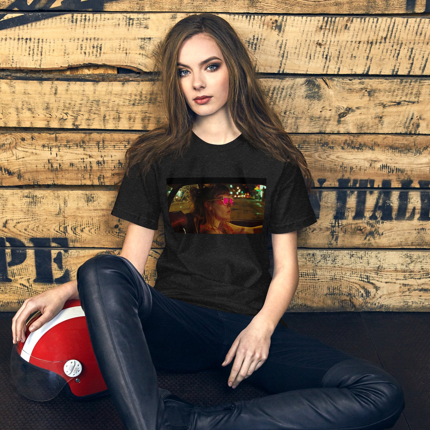 A Girl Sitting in the Car Unisex T-shirt