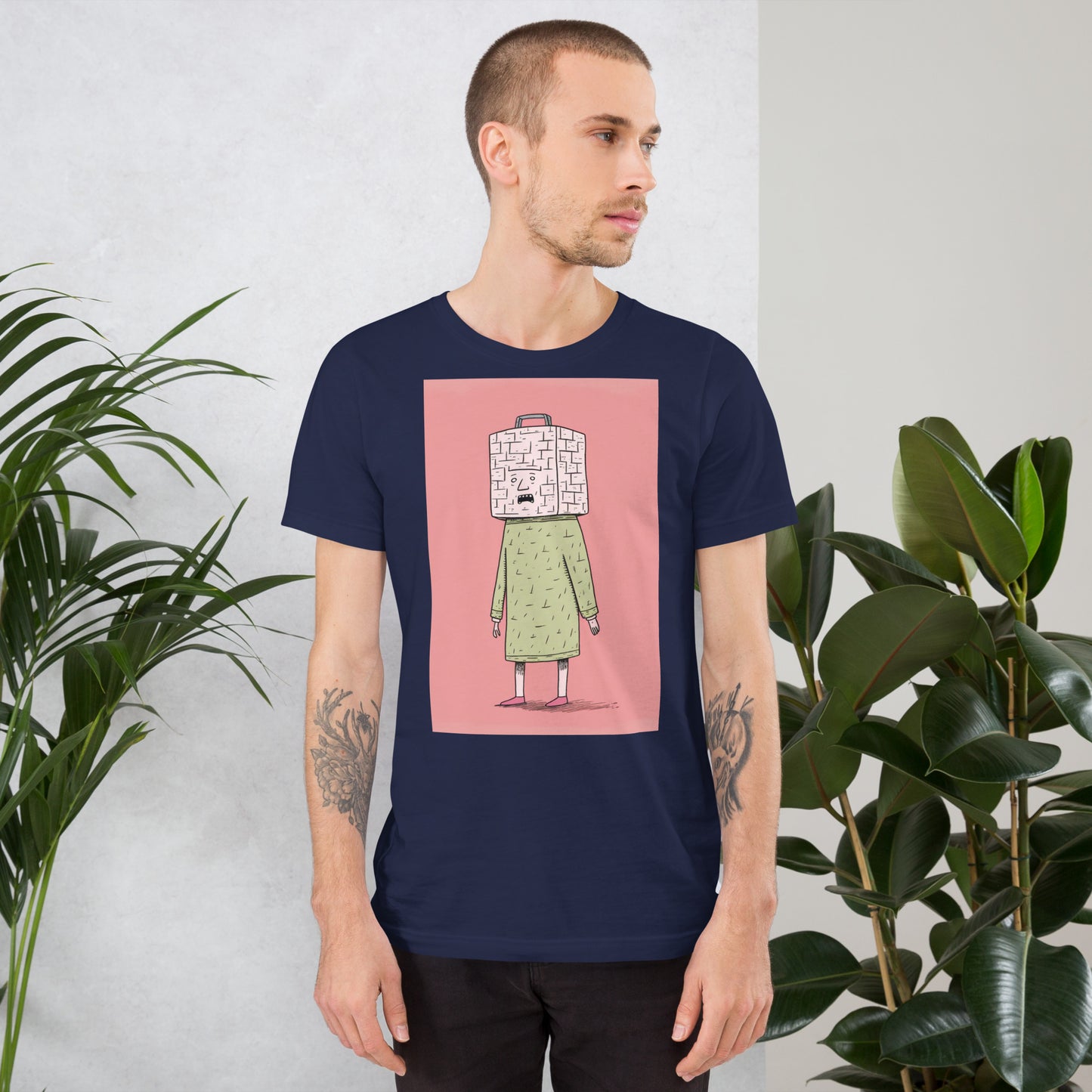 Man With White Bag on Head Unisex T-shirt