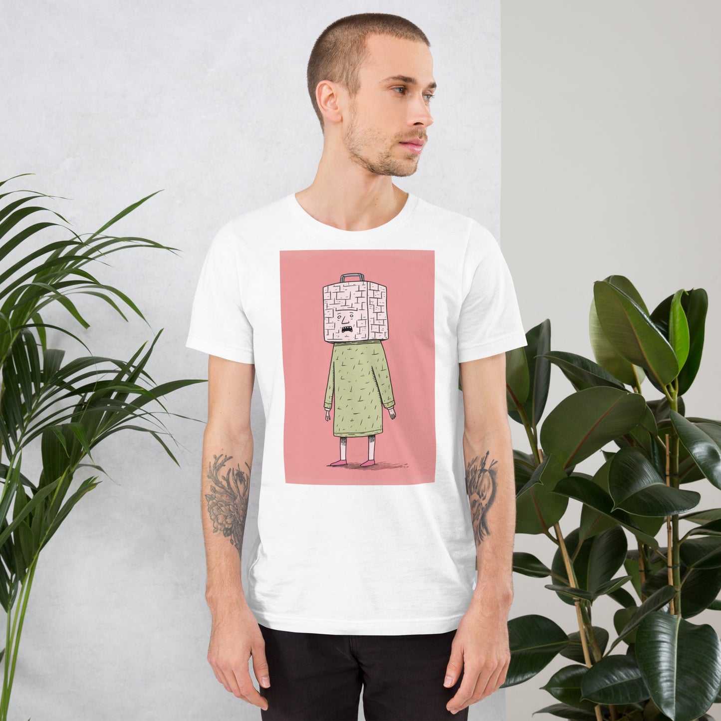 Man With White Bag on Head Unisex T-shirt