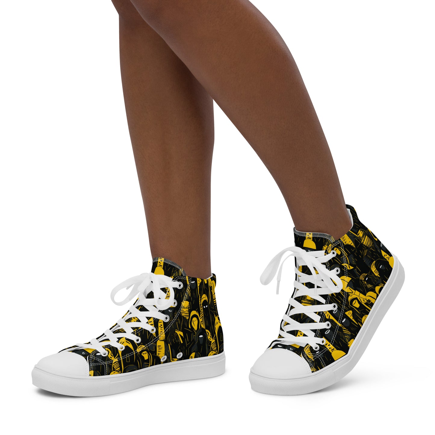 Black and Yelllow Women’s High Tops