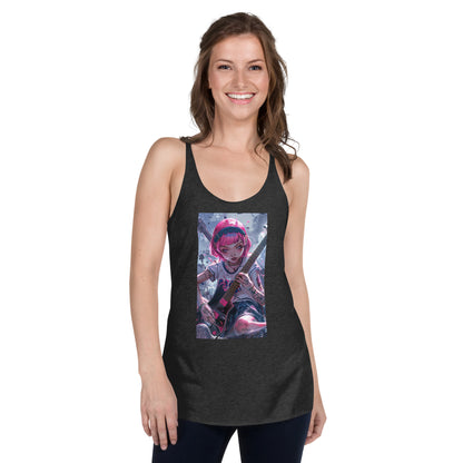 Anime Girl With Pink Guitar Women's Racerback Tank