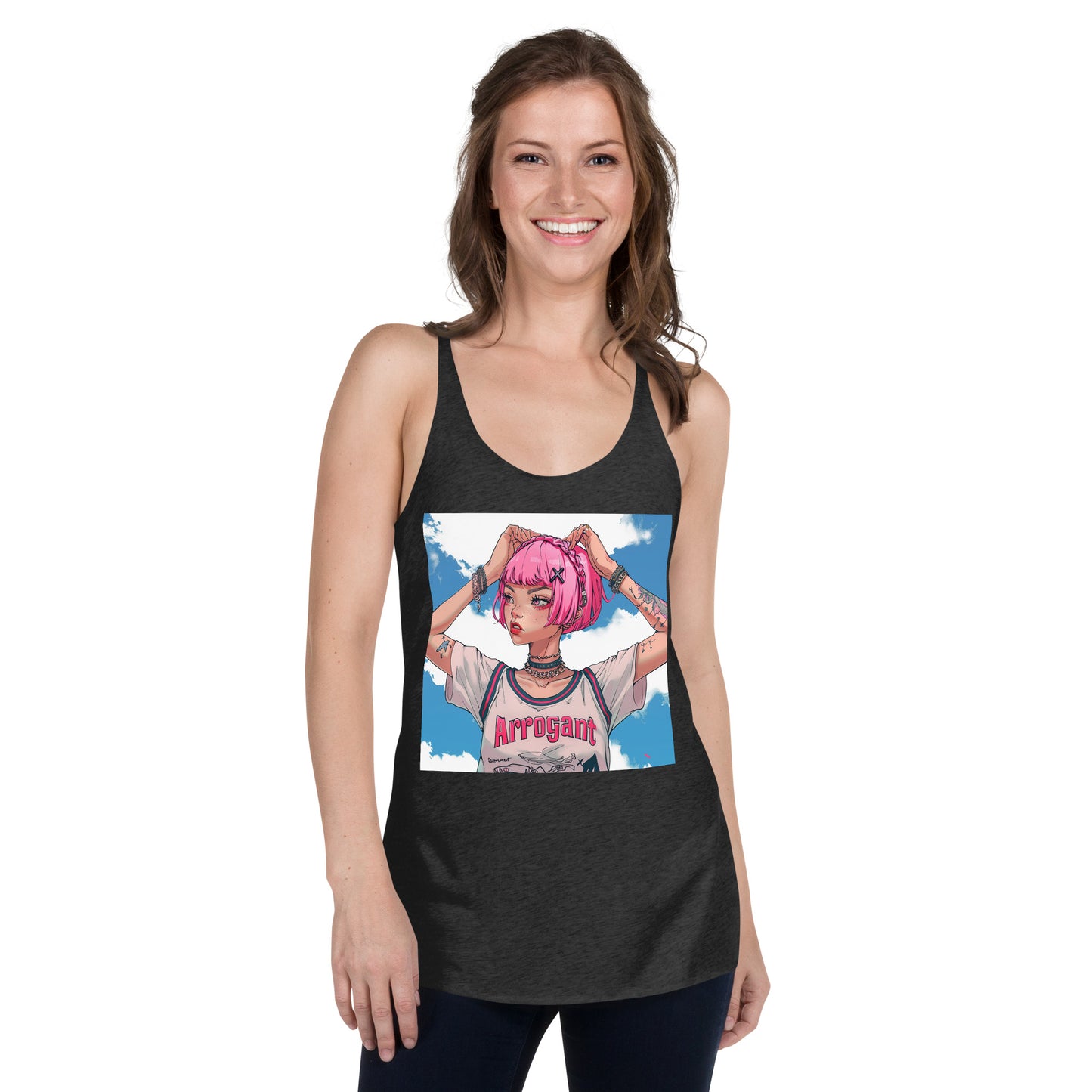 Arrogant Pink Typography Women's Racerback Tank