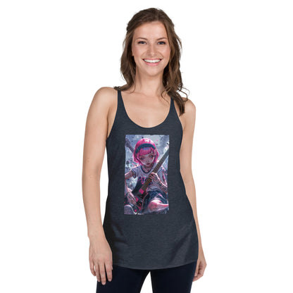 Anime Girl With Pink Guitar Women's Racerback Tank