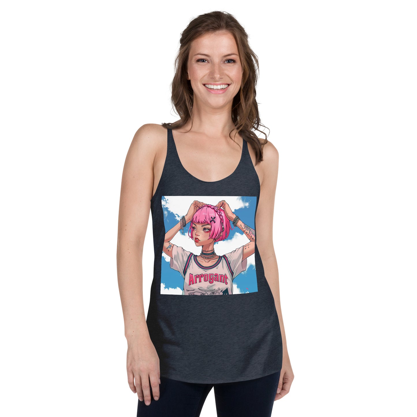 Arrogant Pink Typography Women's Racerback Tank