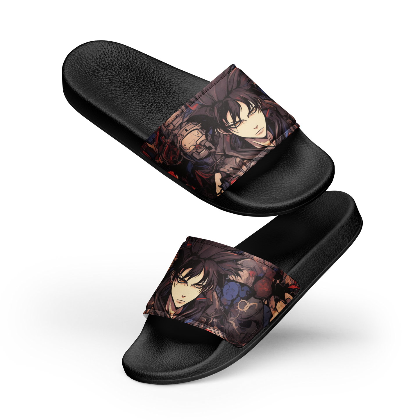 Blue Gray Anime Women's Slides