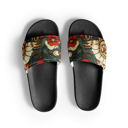 Red Flower Women's Slides