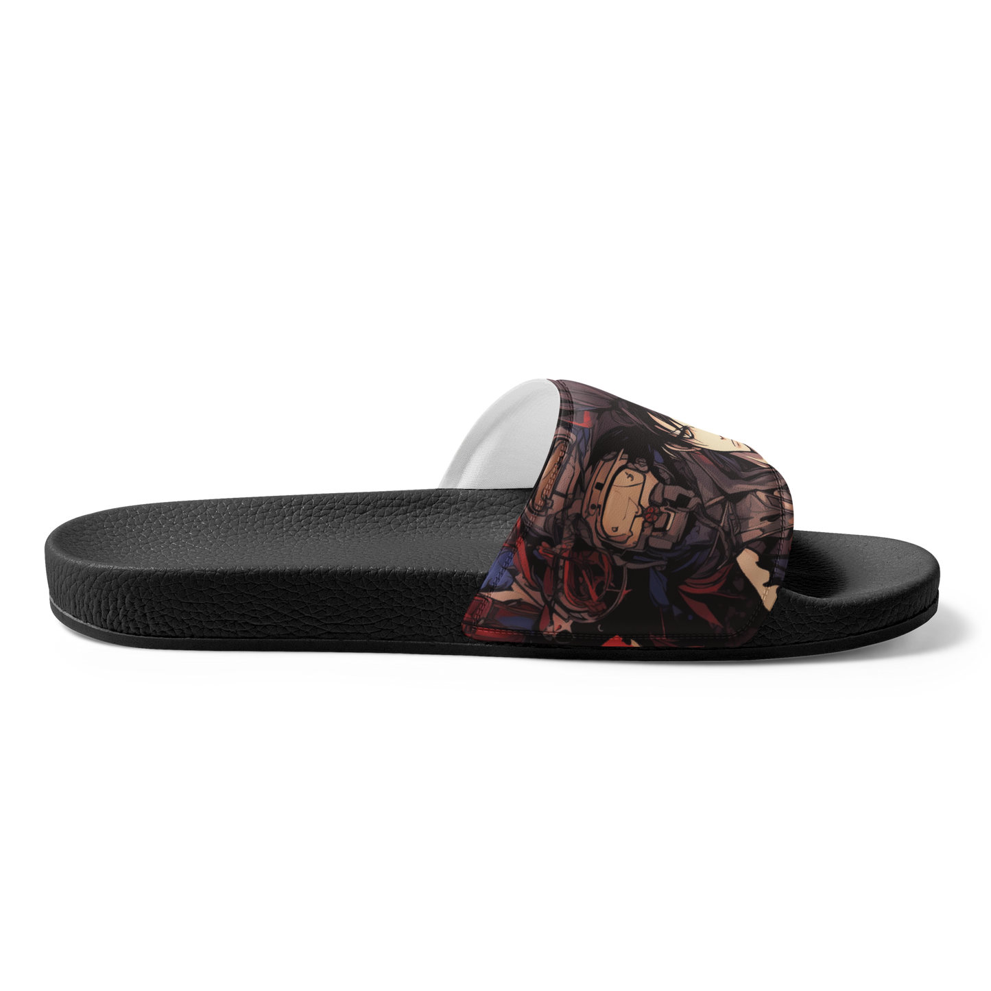 Blue Gray Anime Women's Slides