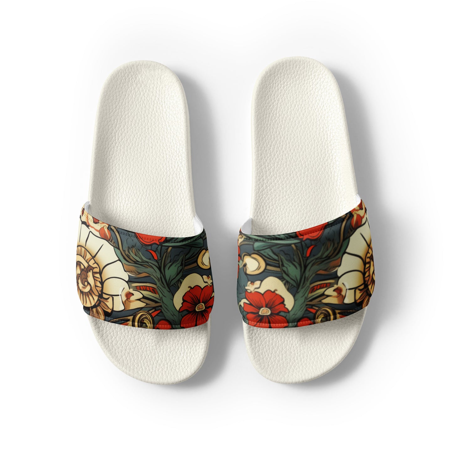 Red Flower Women's Slides