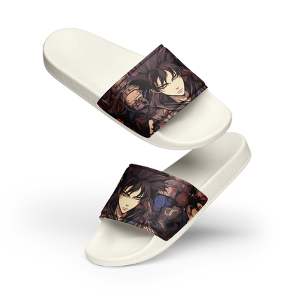 Blue Gray Anime Women's Slides