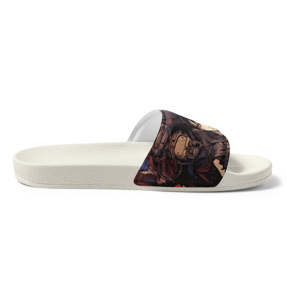 Blue Gray Anime Women's Slides