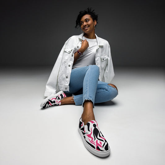 Pink/Black Women’s Slip-ons