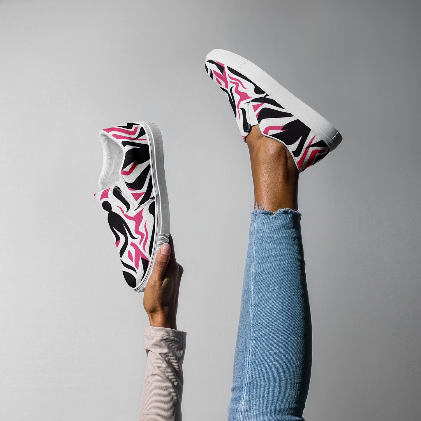 Pink/Black Women’s Slip-ons