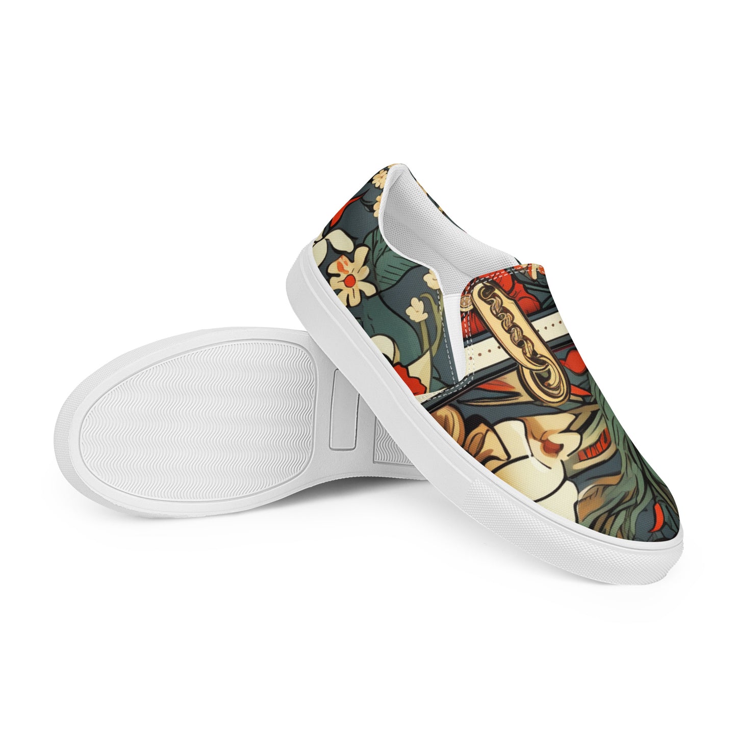 Red Flower Women’s Slip-ons