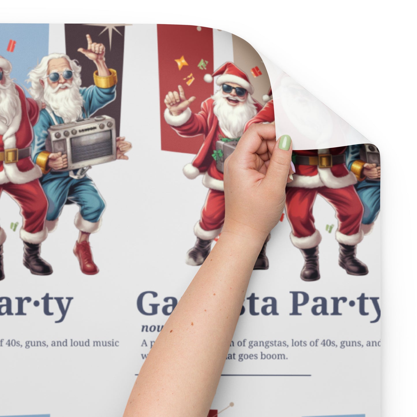 Santa Gang Wrapping Paper Sheets